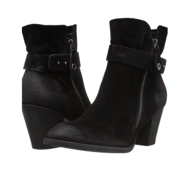 Paul Green NWOB Dallas Nubuck Suede Black Leather Ankle Bootie Size 5.5 (US 8) - Picture 2 of 10